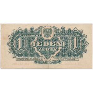 BŁĘDODRUK 1 złoty 1944 ...owym - 2x AWERS