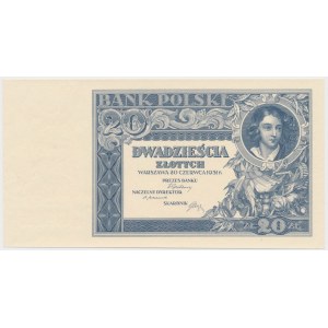 20 złotych 1931 - tylko druk stalorytniczy awersu