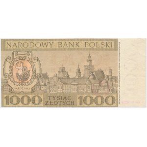 DRUK PRÓBNY Miasta Polskie 1.000 złotych 1965 - duży format, znak wodny i powtórzony nominał