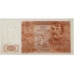 Emigracja 100 złotych 1939 - H 000000 - znak wodny od 10 złotych