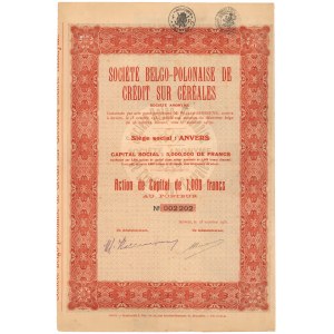 Belgijsko-Polska Sp. kredytów na zboże, Anvers, 1.000 francs 1931