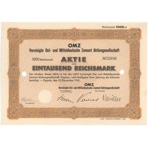 Opole, OMZ Vereinigte Ost-und Mitteldeutsche Zement..., 1.000 rmk 1941