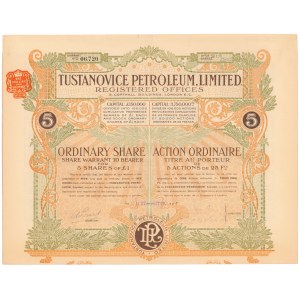 Tustanowice,Tustanovice Petroleum Ltd., 125 francs 31.10.1908
