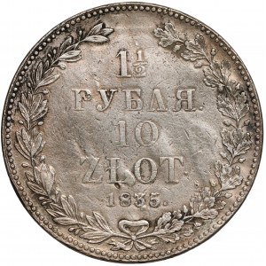 1-1/2 rubla = 10 złotych 1835 NГ, Petersburg - inny układ jagódek