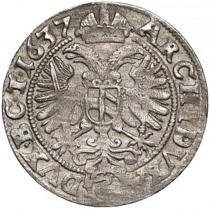Śląsk, Ferdynand III, 3 krajcary 1637, Wrocław - BEZ inicjałów