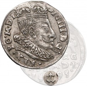Zygmunt III Waza, Trojak Wilno 1595 - BEZ herbu Prus - RZADKOŚĆ
