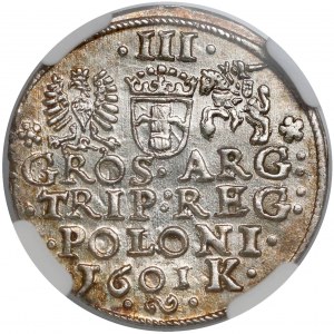 Zygmunt III Waza, Trojak Kraków 1601 - w lewo 