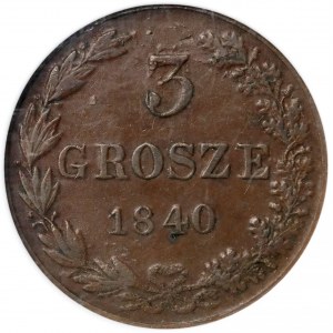 3 grosze 1840 MW, Warszawa