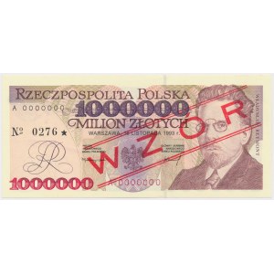 1 mln złotych 1993 - WZÓR - A 0000000 - No.0276