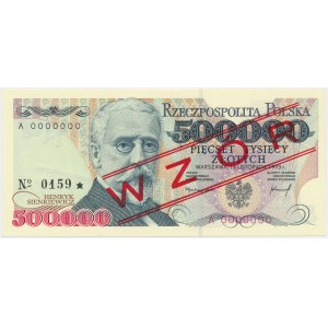 500.000 złotych 1993 - WZÓR - A 0000000 - No.0159