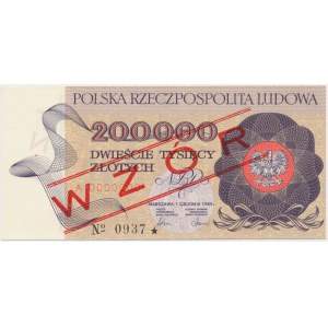 200.000 złotych 1989 - WZÓR - A 0000000 - No.0937