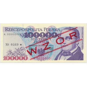 100.000 złotych 1993 - WZÓR - A 0000000 - No.0369