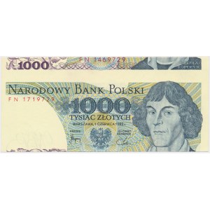 BŁĘDODRUK 1.000 złotych 1982 - błąd cięcia