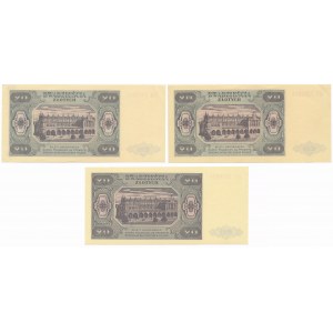 20 złotych 1948 - HK, HT, KC - zestaw (3szt)