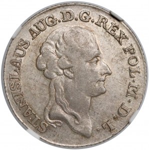 Poniatowski, Złotówka 1786 E.B. - przejściowa - RZADKA w takim stanie
