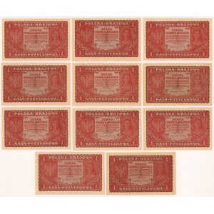 1 mkp 08.1919 - duże litery - kolekcja różnych serii (11szt)