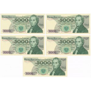 5.000 i 10.000 złotych 1986-88 - zestaw (10szt)