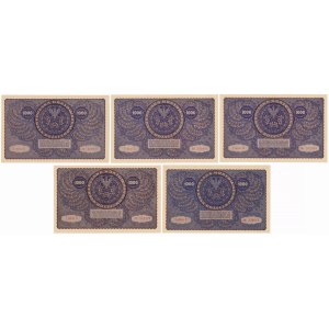 1.000 mkp 08.1919 - I Ser. pojedyncza - zestaw (5szt)