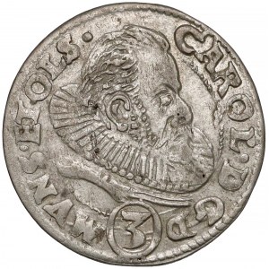 Śląsk, Karol II, 3 krajcary 1611, Oleśnica - błąd CAP.P.SL