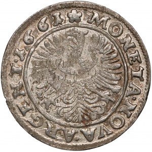 Śląsk, Jerzy III brzeski, 3 krajcary 1661 EW, Brzeg - bez znaku