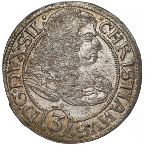 Śląsk, Chrystian wołowski, 3 krajcary 1669 CB, Brzeg - SIL / WOLAV