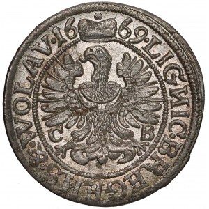 Śląsk, Chrystian wołowski, 3 krajcary 1669 CB, Brzeg - SIL / WOLAV