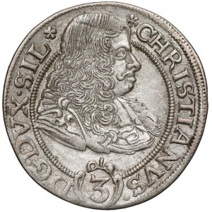 Śląsk, Chrystian wołowski, 3 krajcary 1670 CB, Brzeg - rozetki