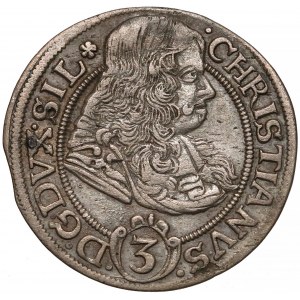 Śląsk, Chrystian wołowski, 3 krajcary 1670 CB, Brzeg - WOLA *