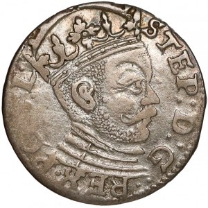 Stefan Batory, Trojak Ryga 1585 - mała głowa - RI ◦GE◦