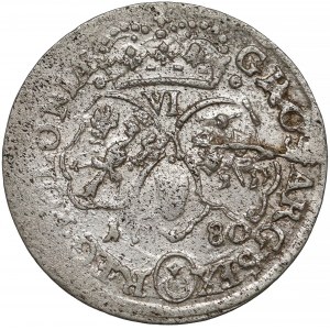 Sobieski, Szóstak Kraków 1680 TLB - popiersie w zbroi