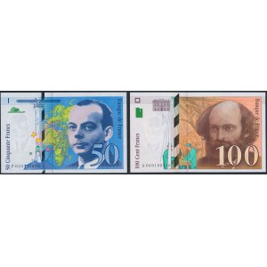 France, 50 and 100 Francs 1996-1998 (2pcs)