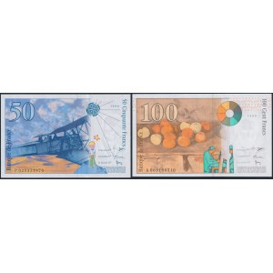 France, 50 and 100 Francs 1996-1998 (2pcs)