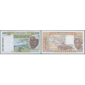 West Africa, Senegal 500 and 1.000 Francs 1990-1991 (2pcs)