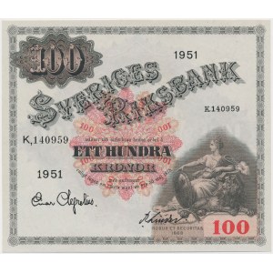 Szwecja, 100 kronor 1951