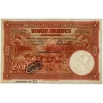 Kongo Belgijskie, 20 francs 1943 SPECIMEN No.22
