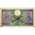 Belgia, 500 francs = 100 belgas 1943 (1944) SPECIMEN