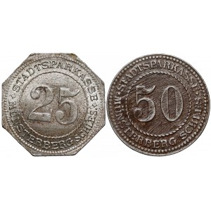 Ziębice (Münsterberg), 25 i 50 fenigów 1918 i 1921 (2szt)