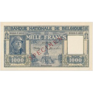 Belgium, 1.000 Francs ND (1944-1946) SPECIMEN