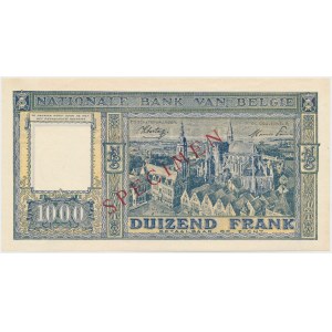 Belgia, 1.000 francs (1944-1946) SPECIMEN