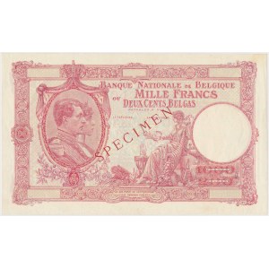 Belgia, 1.000 francs = 200 belgas (1944) SPECIMEN