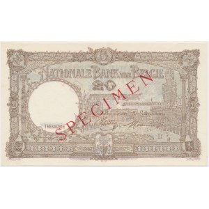 Belgium, 20 Francs ND (1940-1947) SPECIMEN