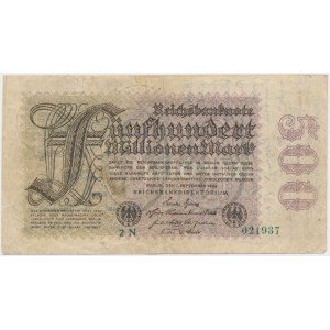 Pocztówka do Lwowa na niemieckim banknocie 500 milionów marek 1923 