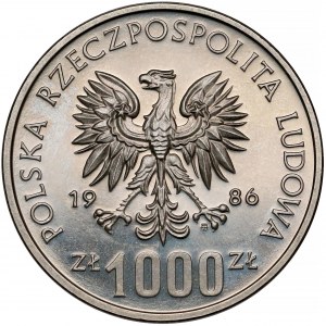 Próba NIKIEL 1.000 złotych 1986 MŚ w Piłce Nożnej Meksyk