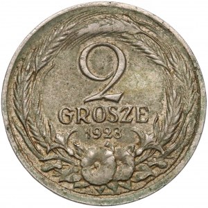 Second Polish Republic, SILVER PATTERN 2 Grosze 1923 - J. Aumiller - RARE