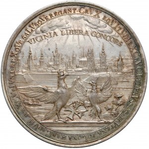 August III Sas, Medal Gdańsk, 300-lecie przyłączenia Prus do Polski 1754 - EFEKTOWNY