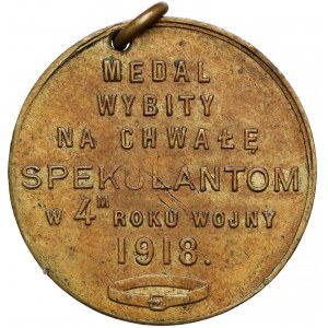 Medal Wybity na Chwałę Spekulantom 1918