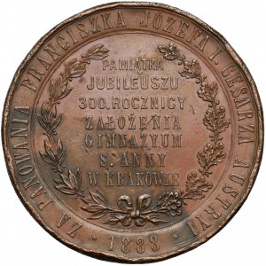 Medal 300-lecie Gimnazjum św. Anny w Krakowie 1888