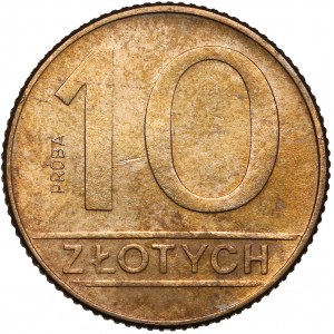 Próba MOSIĄDZ 10 złotych 1989 - nakład 10 sztuk - rzadkość