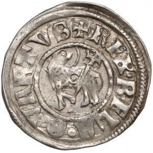 Węgry, Bela IV (1235-1270), Denar - Baranek / Król na tronie