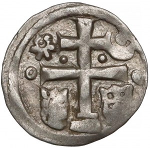 Węgry, Bela IV (1235-1270), Denar - głowa króla na wprost - BELA REX